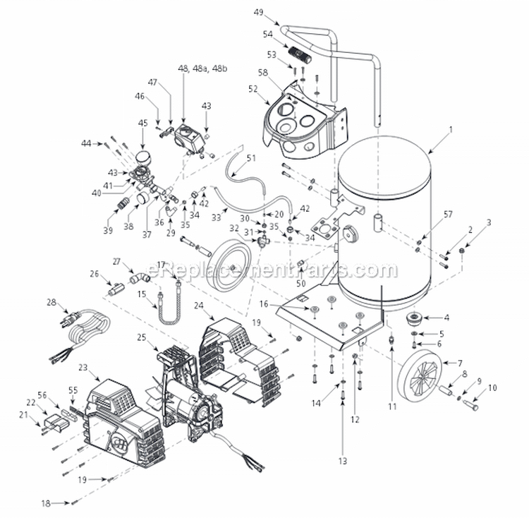 Page A Diagram and Parts List for HJ300200  Campbell Hausfeld Compressor